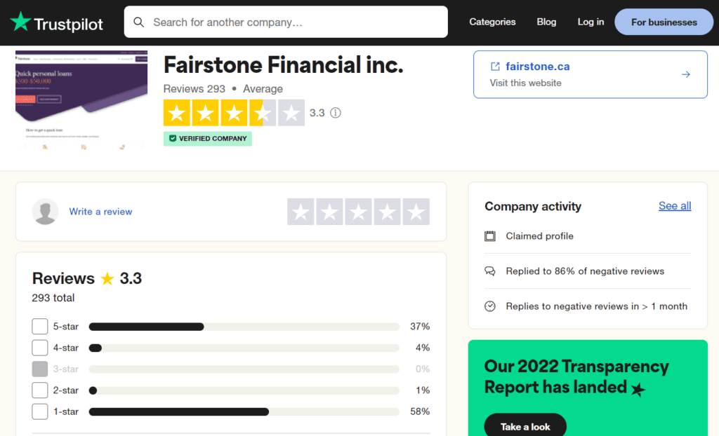 15. Fairstone FR valuation Fairstone.ca Trustpilot
